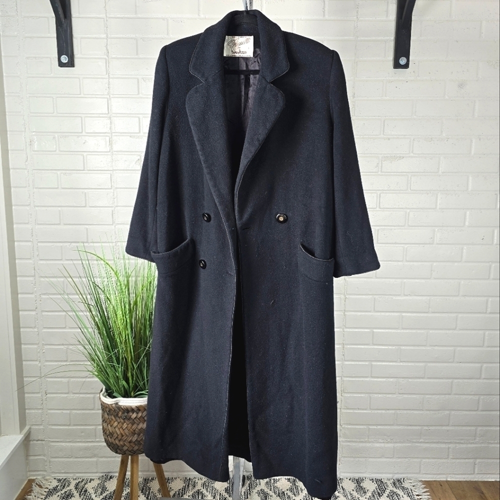 Vintage Neiman Marcus Black 100% Cashmere Long Coat size Medium Large - Picture 9 of 16